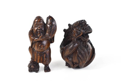 Lot 6 - Two wooden Netsuke, late Edo period, 19th...