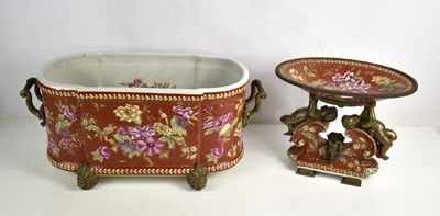 Lot 172 - A large French style pottery jardiniere with...