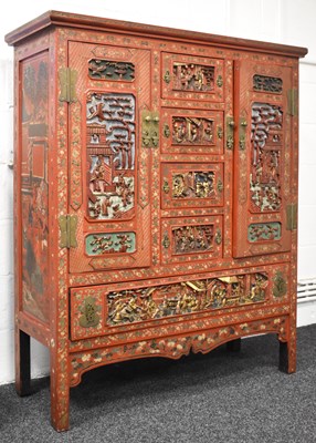 Lot 119 - An impressive 19th century Chinese red...