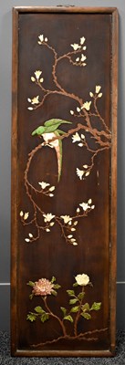 Lot 108 - A 19th century Chinese hardwood wall panel,...