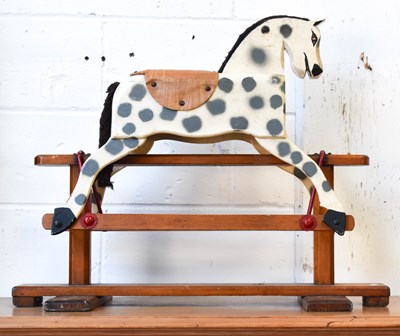 Lot 359 - A Vintage pine and mahogany rocking horse,...