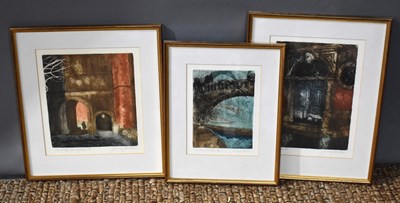 Lot 458 - Three framed and glazed etchings of various...