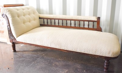 Lot 519 - An Edwardian mahogany chaise longue,...