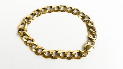 Lot 143 - A 14ct gold chain link bracelet, each link...