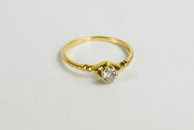 Lot 76 - A 9ct gold and diamond solitaire ring,...