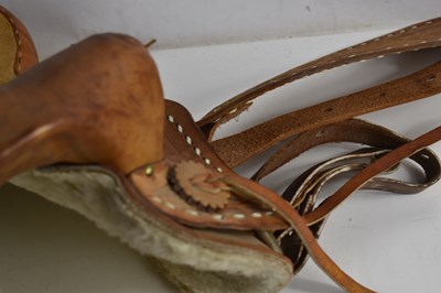 Lot 359 - A vintage western leather pony saddle with...