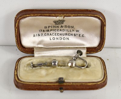 Lot 226 - A pair of antique screw back stud earrings,...