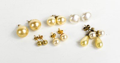 Lot 198 - Six pairs of earrings, to include a pair of...