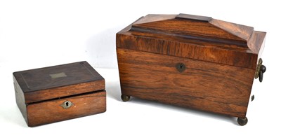 Lot 269 - A 19th century rosewood tea caddy...