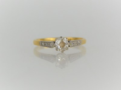 Lot 208 - An 18ct gold, platinum and diamond solitaire...