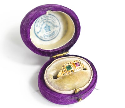 Lot 218 - A 19th century 18ct gold, diamond, emerald and...