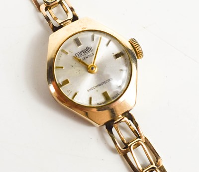 Lot 389 - A 9ct gold Corvette ladies wristwatch with a...