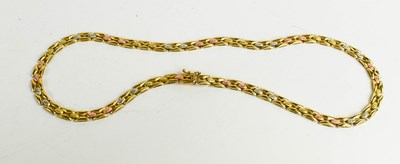 Lot 142 - A 9ct gold necklace, with yellow, white and...