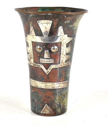 Lot 293 - A vintage Peruvian white metal and copper...