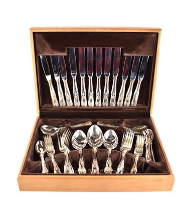 Lot 65 - An oak cased canteen of silver plated cutlery...