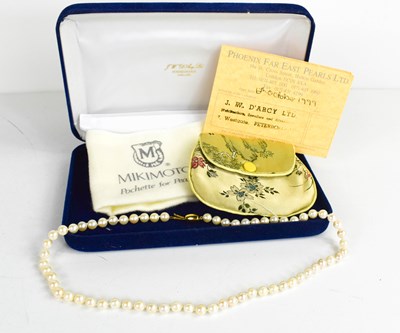 Lot 238 - A pearl and 9ct gold necklace, by Phoenix Far...