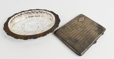 Lot 356 - A silver card case together with a silver...