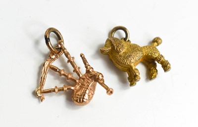 Lot 108 - Two 9ct gold charms, one in the form of a...