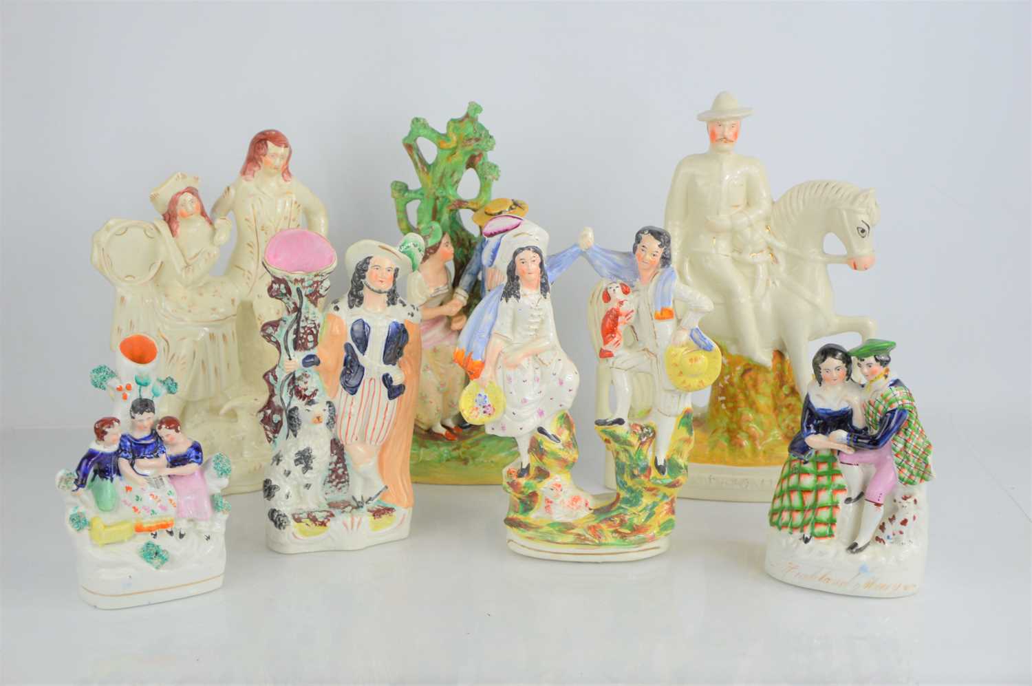 Lot 217 - A group of 19th century Staffordshire...