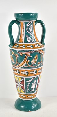 Lot 190 - An enamelled earthenware vase of amphora shape,...