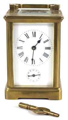 Lot 331 - A 19th century brass cased carriage clock with...