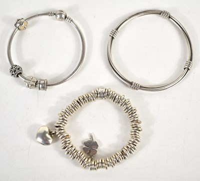 Lot 80 - A silver Pandora bracelet together with a...