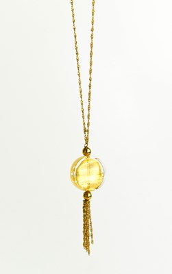 Lot 112 - A 9ct gold and Murano glass pendant necklace,...