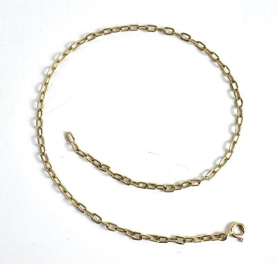 Lot 188 - A 9ct gold box link necklace, 6.6g.