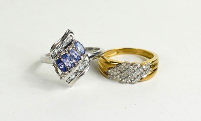 Lot 30 - A 9ct gold and diamond cluster ring, size N, 2....