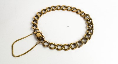 Lot 256 - A 9ct gold chain link bracelet,  the slide...