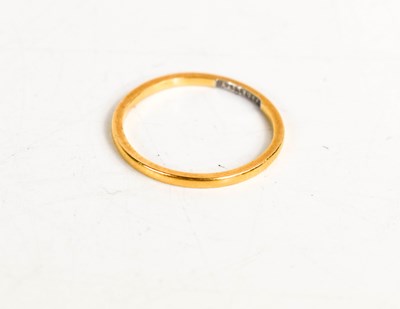 Lot 324 - A 22ct gold wedding band, size L, 1.4g.