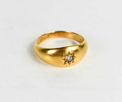 Lot 82 - An 18ct gold and diamond ring, the diamond...