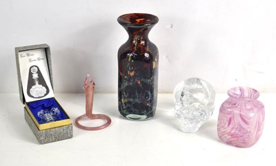 Lot 188 - A Kosta Voda glass skull votive together with...