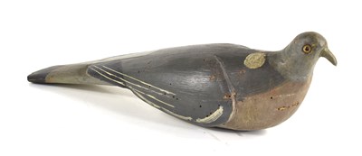 Lot 272 - An antique wooden painted pigeon decoy with...