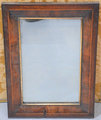 Lot 282 - A mahogany mirror with boxwood stringing and...