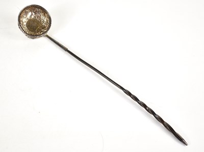 Lot 13 - A George II white metal toddy ladle, the bowl...