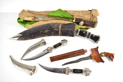 Lot 312 - A selection of Khukri Gurka knife, a further...