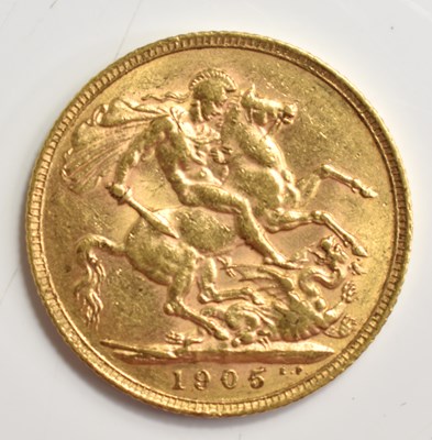 Lot 114 - An Edward VII full gold sovereign, dated 1905.