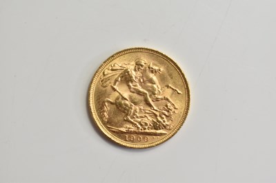 Lot 81 - An Edward VII full gold sovereign, Melbourne...