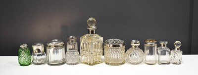 Lot 56 - A selection of silver and cut glass antique...