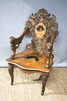 Lot 512 - A 19th century Blackforest 'musical' chair...