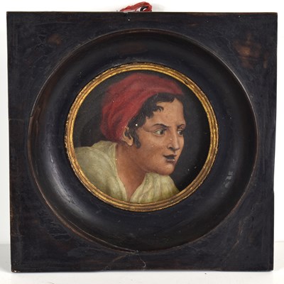 Lot 438 - A 19th century portrait of a sailor, oil on...