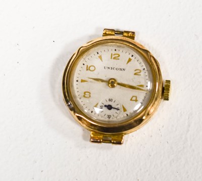 Lot 150 - A 9ct gold Unicorn watch, with Arabic & baton...