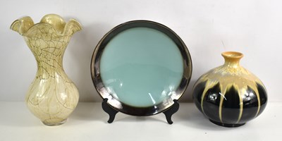 Lot 207 - A Studio ware footed bowl, with pale turquoise...