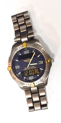 Lot 131 - A Breitling titanium wristwatch, repetition...