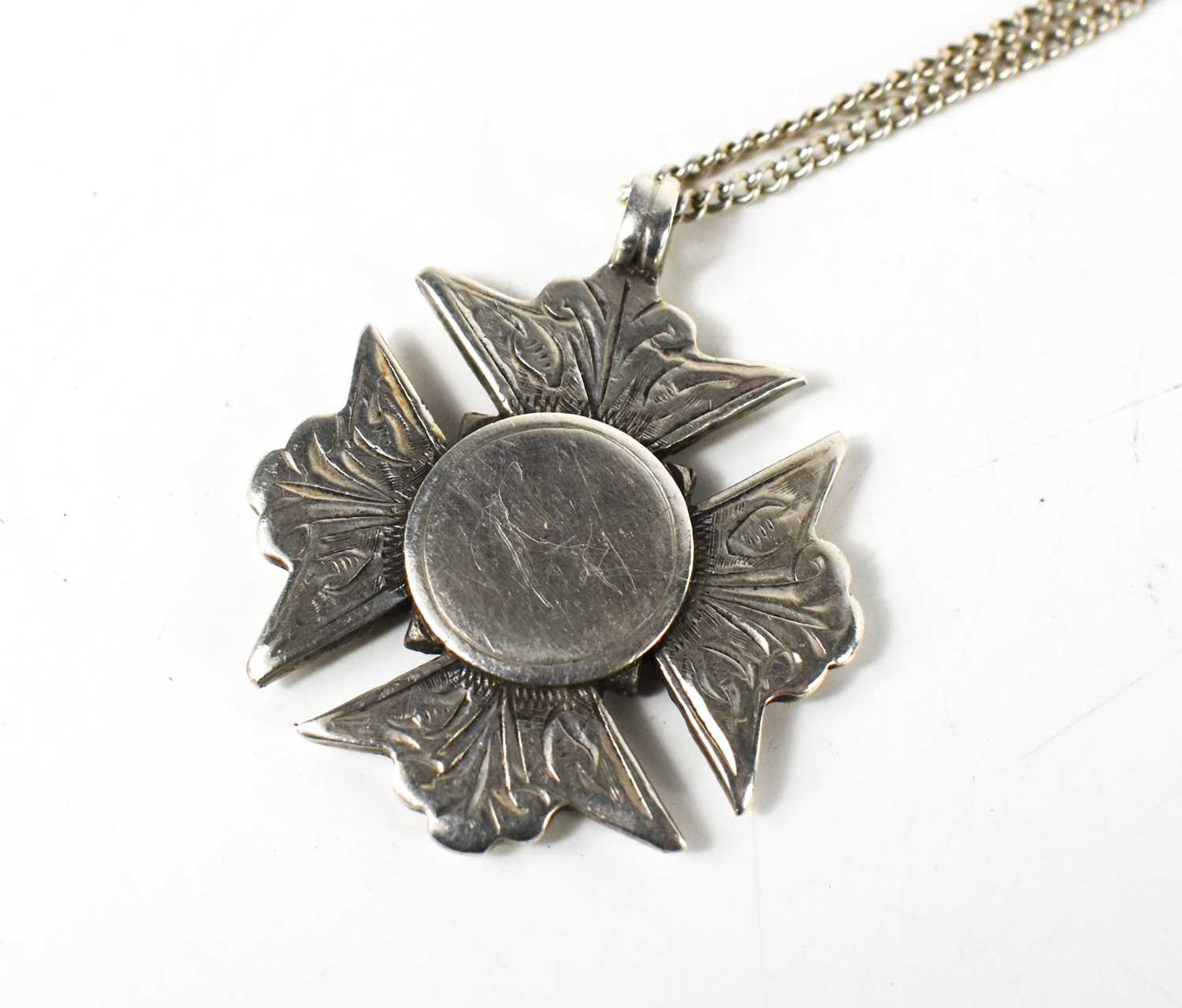 Lot 278 - CHARITY LOT: A silver Maltese pendant necklace,...