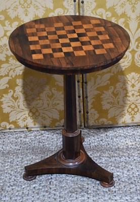 Lot 476 - A Regency rosewood chess table with circular...