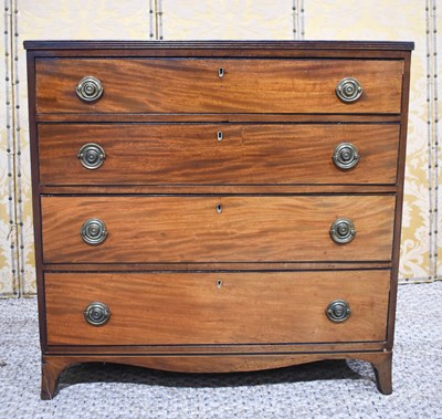 Lot 475 - A 19th century mahogany chest of drawers, the...