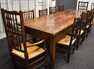 Lot 513 - A 19th century antique kitchen / dining table,...