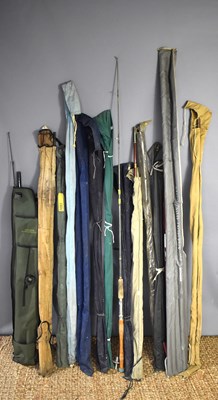 Lot 487 - A collection of fishing rods to include...